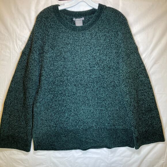Matty M Ladies' Chenille Crewneck Sweater - Green - Large - Picture 2 of 5